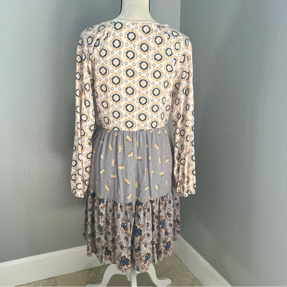 Matilda Jane Cream and Gray Lace Trim Dress - Picture 6 of 12